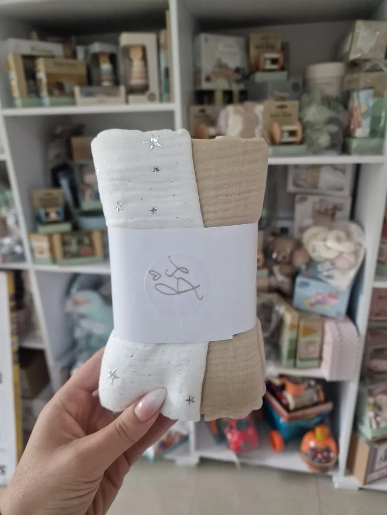 Organické mušelínové plienky 2ks, Natural, 70x70