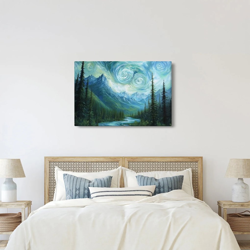 Obraz - Krajina s nádychom Van Gogha (90x60 cm)