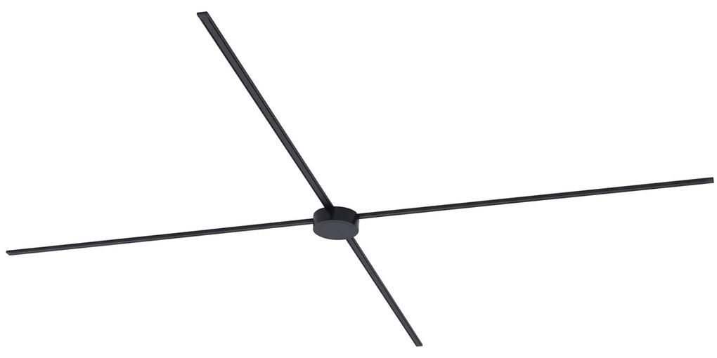 Moderný koľajnicový systém osvetlenia čierny 1-fázový 400 cm s okrúhlym zdrojom napájania - Magnetic