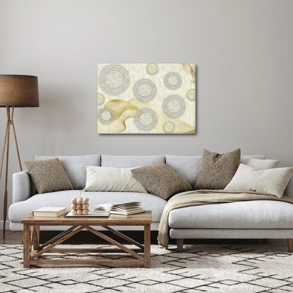 Obraz - Abstrakcia, mramorové kruhy (70x50 cm)