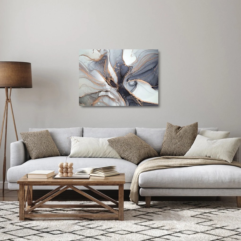 Sklenený obraz - Šedý mramor (70x50 cm)