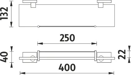 Nimco Polica s ohrádkou, 40 cm KEIRA - KE 22091BX-40-26