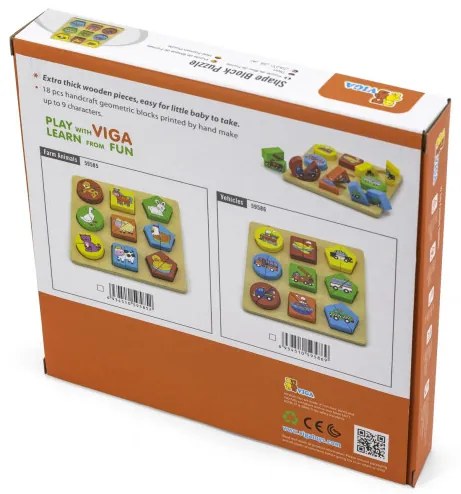 Puzzle 2v1 Viga 59586 vozidlá
