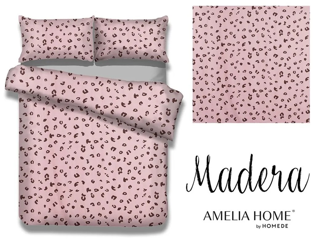 Bavlnené posteľné prádlo AmeliaHome Madera I ružová