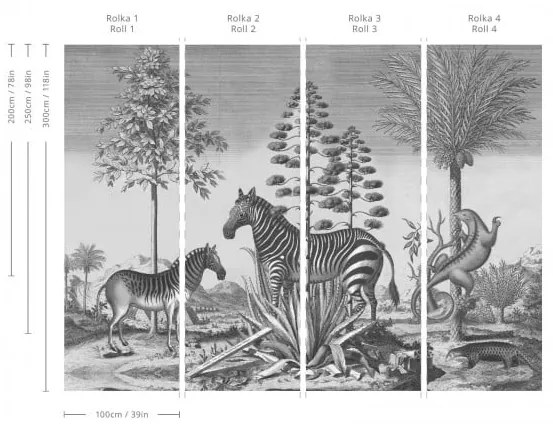 WALLCOLORS Zebra on Agave Wallpaper - tapeta POVRCH: Prowall Sand