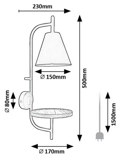 Rabalux 71293 nástenná industriálna lampa Azome