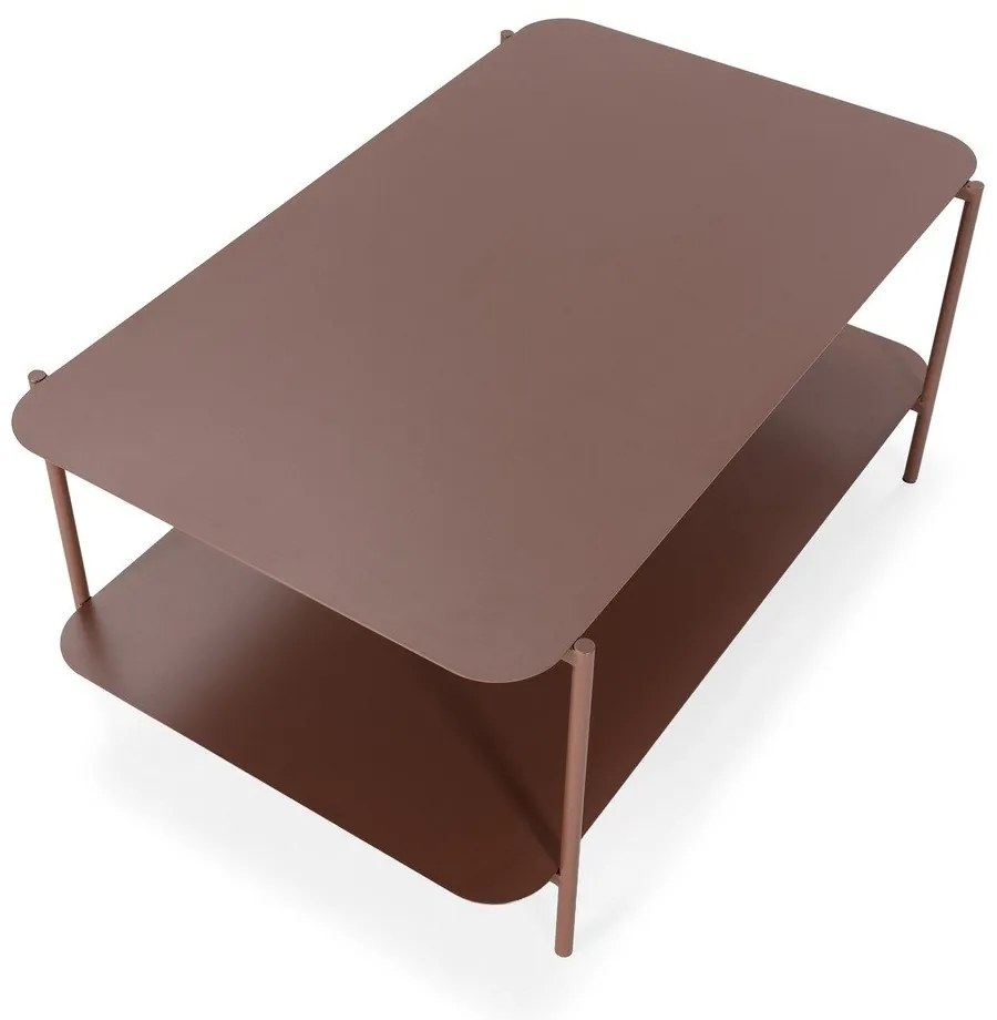 Terakotový kovový konferenčný stolík 58x90 cm Beatrix – MOME