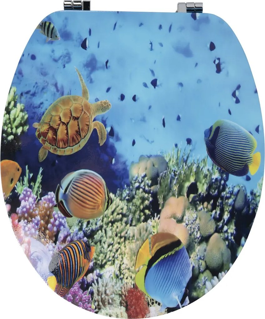 Aqualine Funny, WC sedátko s motivom oceán, modrá, HY-S369