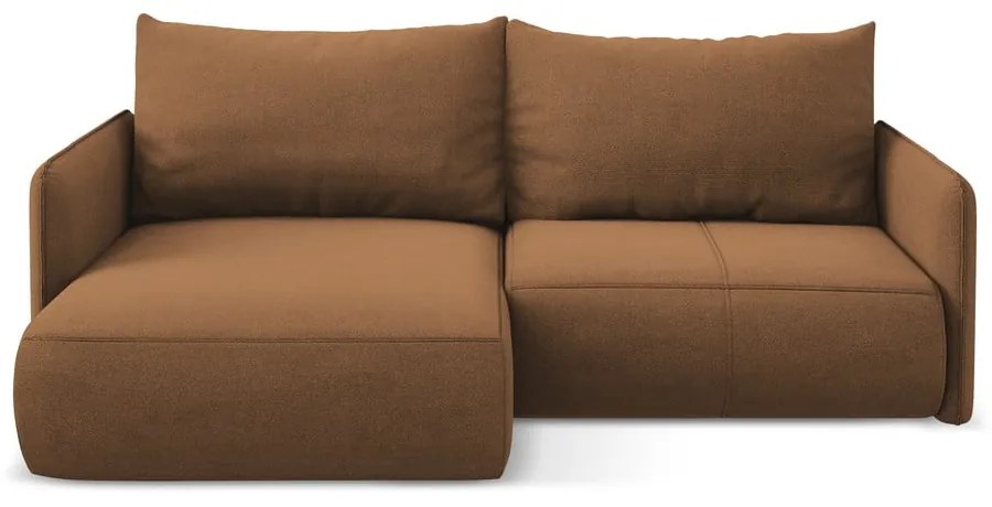 Oranžová rozkladacia/s úložným priestorom rohová pohovka (ľavý roh) Nanea – Makamii