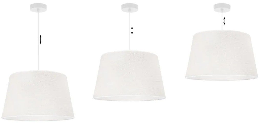 Závesné svietidlo Juta, 1x biele jutové tienidlo, (fi 44cm), w