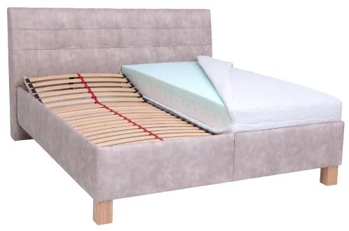 Čalúnená posteľ s úložným priestorom bez matraca VIOLET 160x200 cm béžová