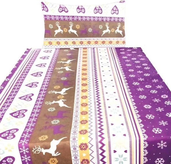 HOD Obliečky SOBY Fialová Flanel 70x90 140x200 cm