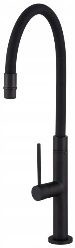 Gamma Flex Slim, vysoká kuchynská batéria s elastickým ramenom h-480 mm, čierna, GMA-BFXSL-BK
