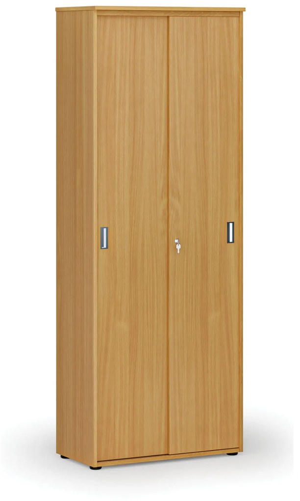 Kancelárska skriňa so zasúvacími dverami PRIMO WOOD, 2128 x 800 x 420 mm, buk