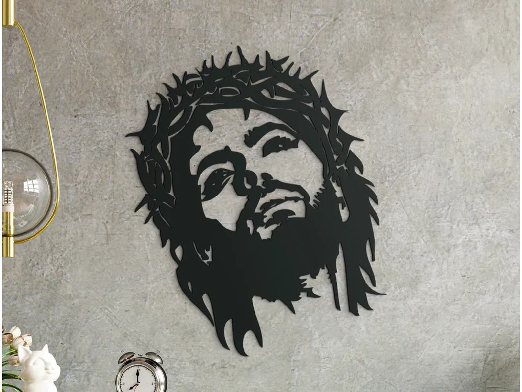 drevko Nálepka na stenu Tvár Ježiša Rozmer obrazu: 38,5 x 32,5 cm, Farba dekorácie: Čierna
