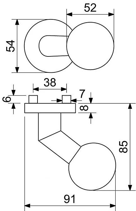 Dverné gule Richter KNOB 02 FIXNÉ (CE), Guľa Knob 02 fixná, RICHTER Čierna matná