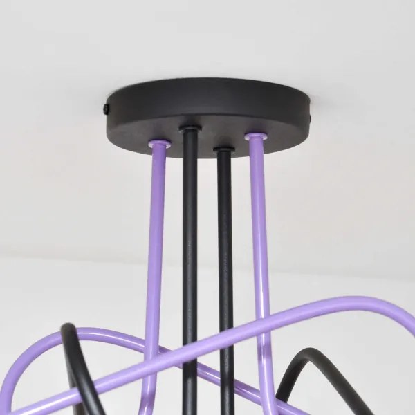 Prisadený luster OXFORD 4xE27/15W/230V čierna/fialová