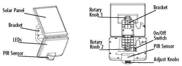 LED Solárne nástenné svietidlo so senzorom LED/8W/3,7V 2000 mAh IP54