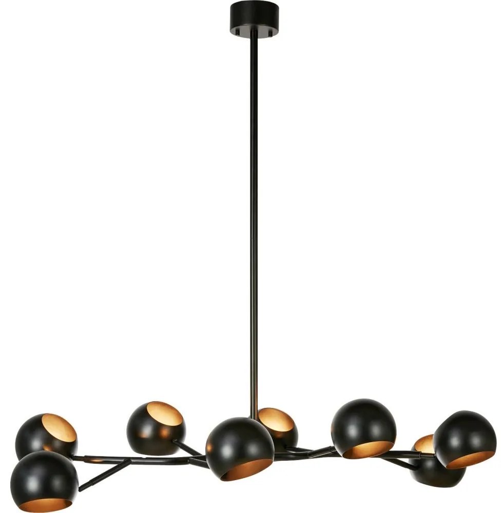 Markslöjd 108852 - Luster na tyči EDGAR 8xE14/40W/230V čierna