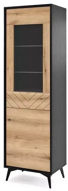 Vitrína Diamond 54 cm dub evoke/černá