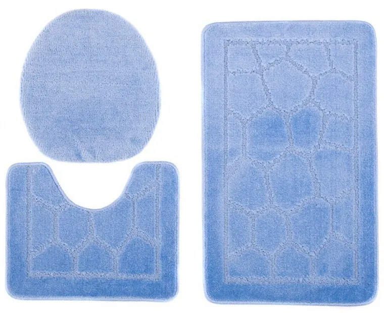 Kúpeľňové predložky 1147 modré 3 ks, Velikosti 50x80cm