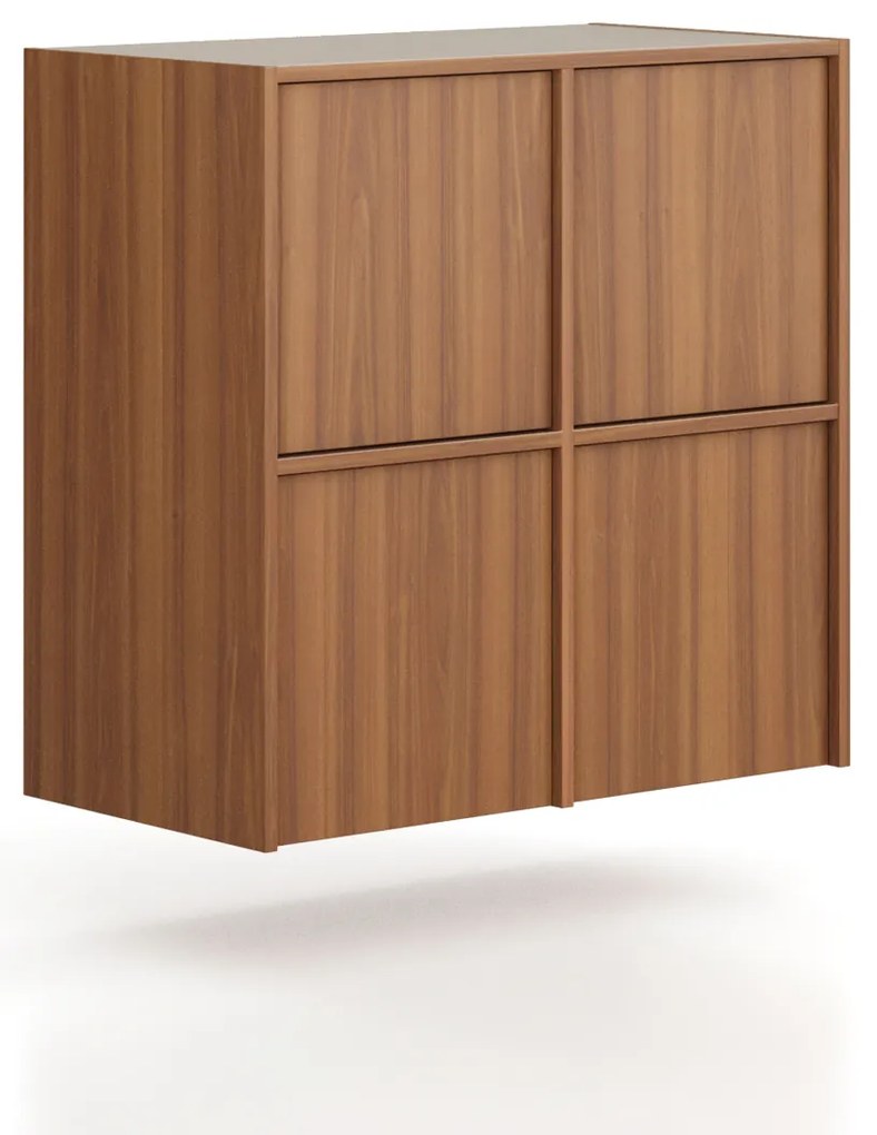 Nadstavba pre skrine FRAME, 4x dvere, 872 x 450 x 854 mm, PUSH-lock, orech
