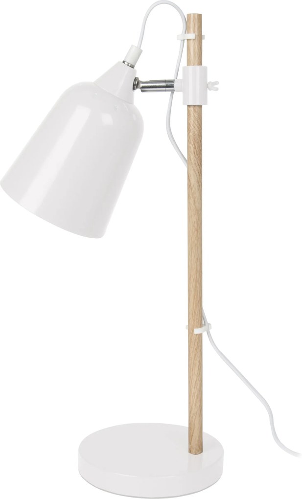 Biela stolová lampa Wood-like