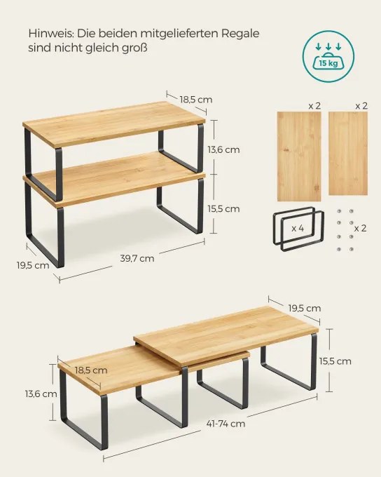 Set 4 kuchynských políc KCS210B01
