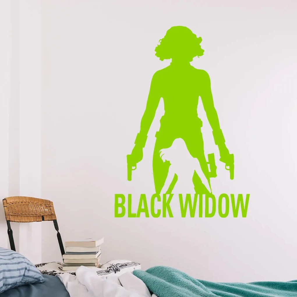 Veselá Stena Samolepka Black Widow silueta Farba: fialová, Veľkosť: 40 x 56 cm
