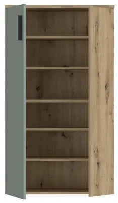 Skrinka na topánky ETON, dub artisan/zelená