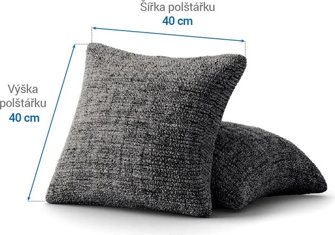 Bielastické poťahy VITTORIA šedá obliečky na vankúšiky 2 ks (40 x 40 cm)