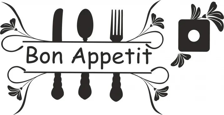 Nálepka na stenu s textom BON APPETIT 60 x 120 cm