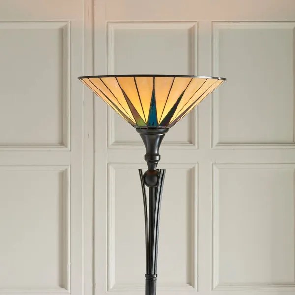 Endon 64042 - Stojacia lampa Tiffany DARK STAR 1xE27/60W/230V pr. 42 cm
