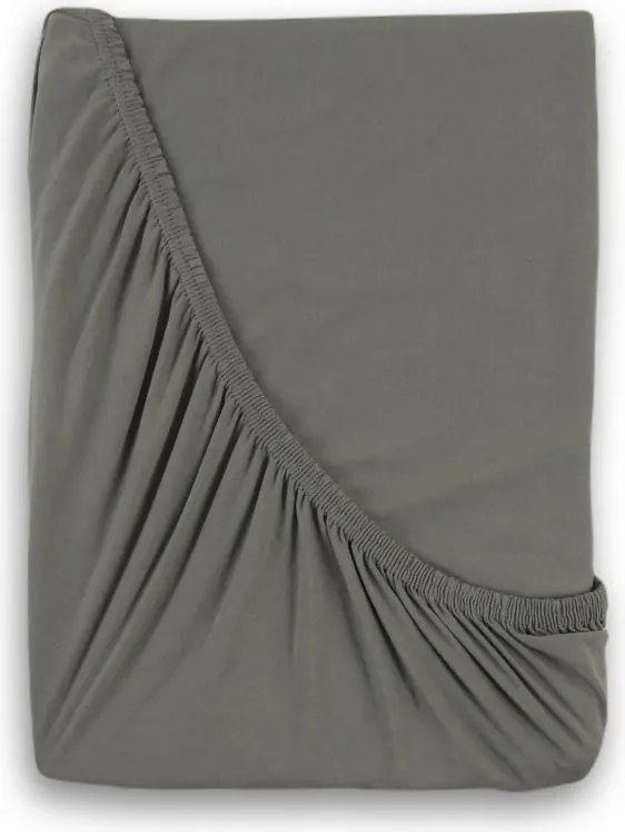 Kvalitex Luxusné bavlnené JERSEY prestieradlo s lycrou 140x200 cm - tmavo šedá
