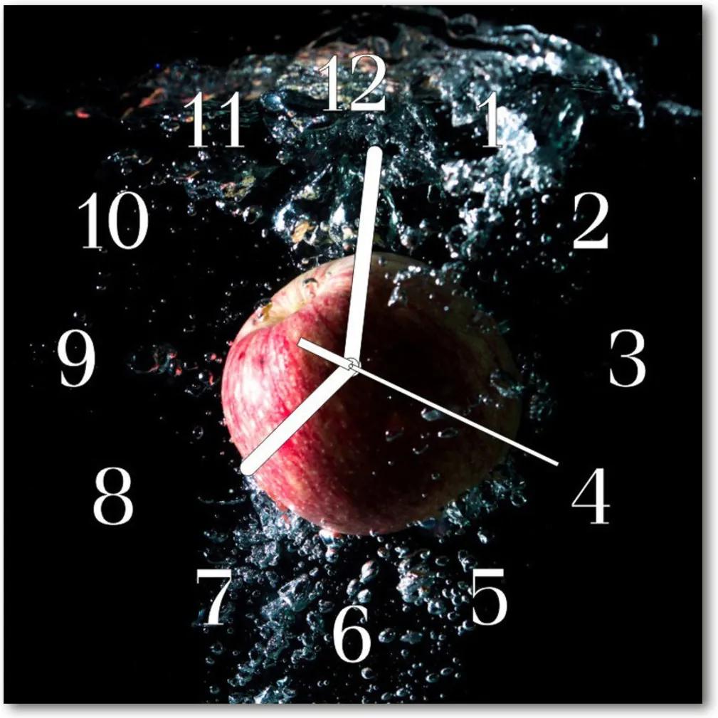 Nástenné sklenené hodiny  jablko