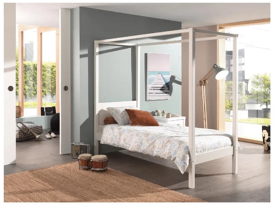 Biela detská posteľ 90x200 cm PINO CANOPY – Vipack