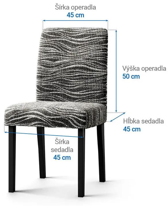 Bielastické poťahy UNIVERSO NOVÉ žíhané čiernobiele stoličky s operadlom 2 ks 45 x 45 x 50 cm