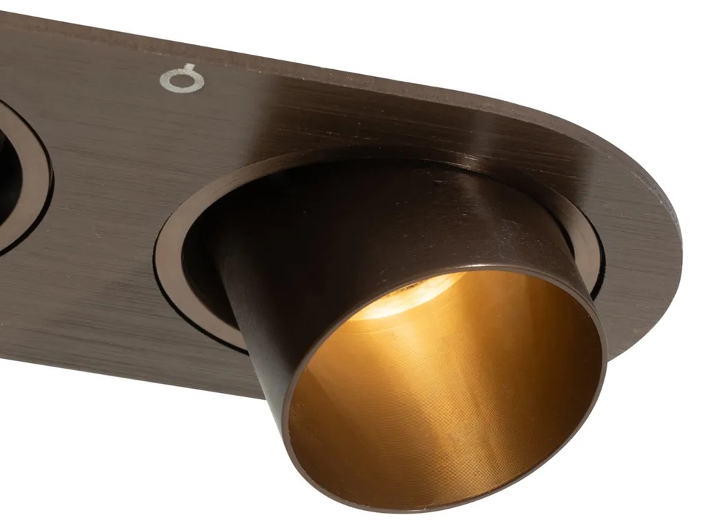 Sada 6 zapustených bodových svetiel tmavý bronz GU10 35 mm naklápacie 2-svetlá - Installa