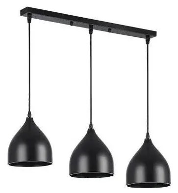 Illumaxx Luster na lanku COMO 3xE27/60W/230V čierna ZS COMO TRIPLE BLACK