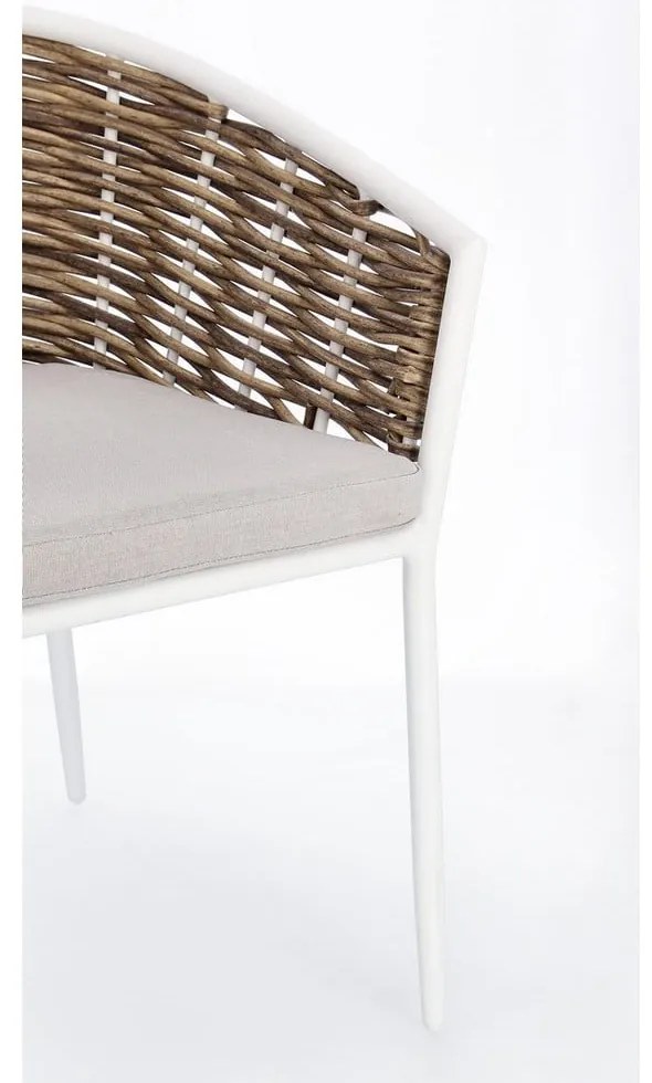 Biela kovová záhradná stolička Maribela – Bizzotto