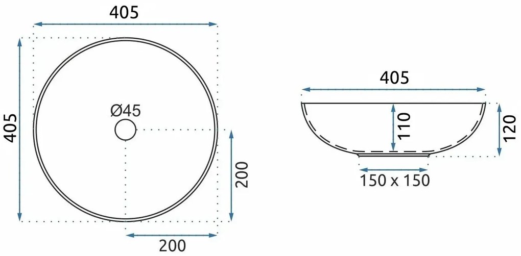 Rea Fibo, umývadlo na dosku 405x405x120 mm, čierna matná-vzor, REA-U3301