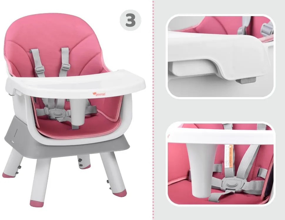 Stolička na kŕmenie set 6v1 ZA4142 - ružová