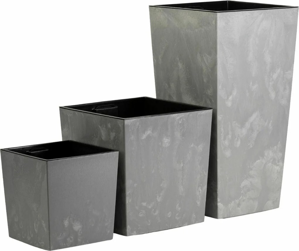 Sada 3 ks květináčů Walter šedý beton