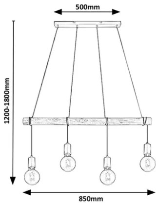 Rabalux 3980 - Luster na lanku PABLO 4xE27/40W/230V