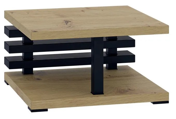 Konferenčný stolík Koramo (dub artisan + čierna). Akcia -7%. Vlastná spoľahlivá doprava až k Vám domov. 1054275