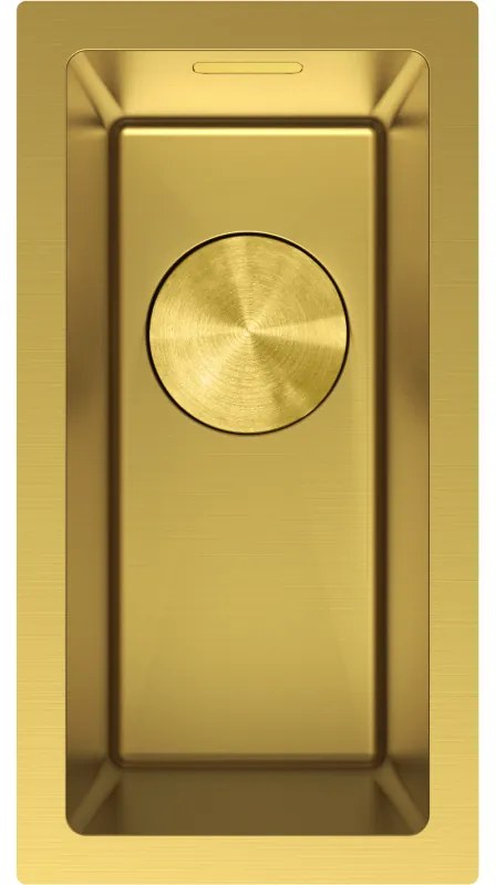 Mexen Trixo, 1-komorový nerezový drez 230 x 440 mm, brúsená zlatá, 6411221000-55