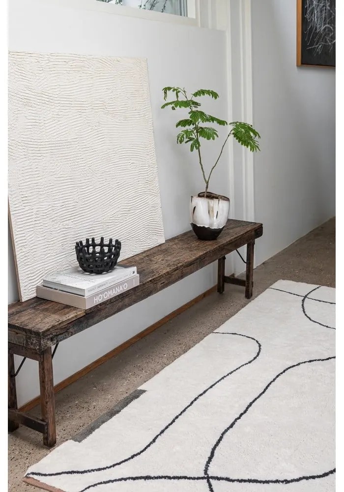 Slonovinový prateľný bavlnený koberec 140x200 cm Shadow – Mette Ditmer Denmark