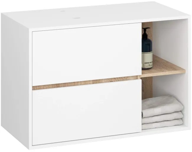Skrinka pod umývadlo VAMI W90 2SZ biela / dub sonoma