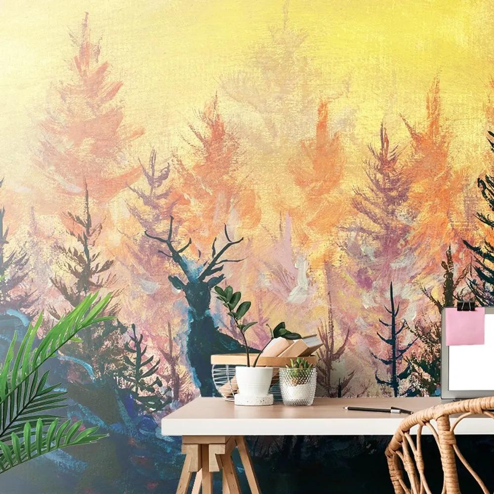 Tapeta umelecká lesná maľba - 150x100
