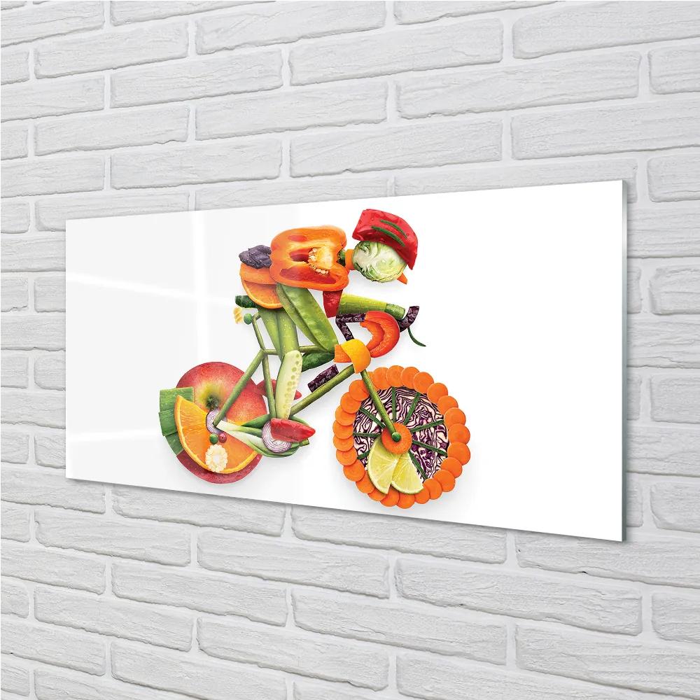 Obraz plexi Muž, usporiadané so zeleninou 100x50 cm